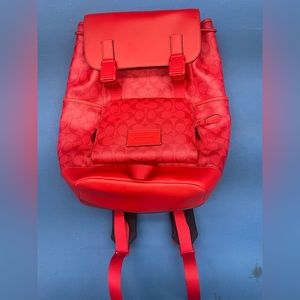 Red Coach backpack (bucket style)